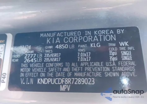 2024 Kia Sportage Lx from USA, damaged, VIN KNDPUCDF8R7289023